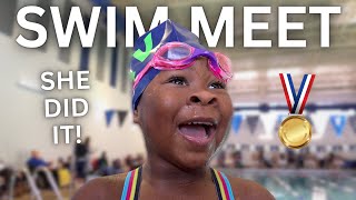 HER FIRST SWIM MEET | She was the youngest one!