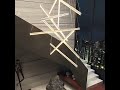 Duplex living room villa staircase high-rise chandelier corridor black long LED chandelier