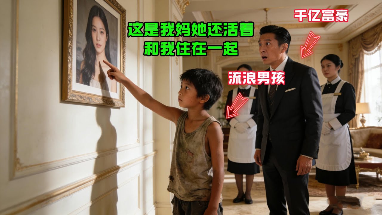 “這是我媽，她還活着！和我住一起…”流浪男孩指着千億富豪家裡的照片説，富豪聽後瞬間紅了眼眶…#感人故事 #感人壹幕 #故事分享