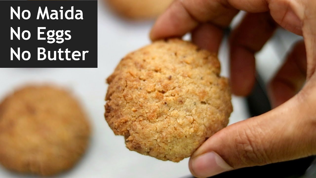 No Maida No Butter No Eggs Coconut Cookies Recipe How To Make