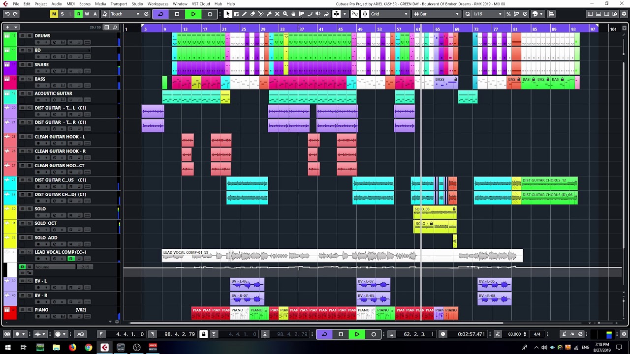 CUBASE 10 - GREEN DAY   Boulevard Of Broken Dreams   2019 REMAKE