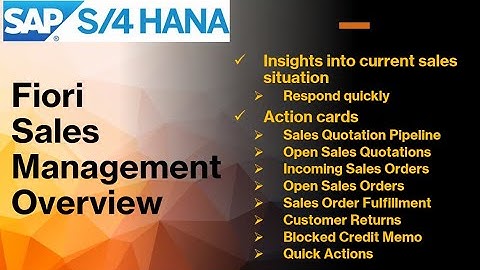 Learn how to use SAP S/4HANA Fiori My Sales Overview | SAP SD | Embedded Analytics