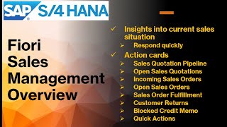 Learn how to use SAP S/4HANA Fiori My Sales Overview | SAP SD | Embedded Analytics