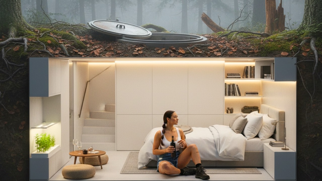 Alone Underground: Solo Woman Builds Secret Luxury Bunker in the Forest (ASMR)