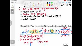 5-3 notes solve quadratics by factoring part 2