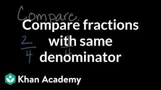 Comparing fractions with the same denominator | Math | 3rd grade | Khan Academy