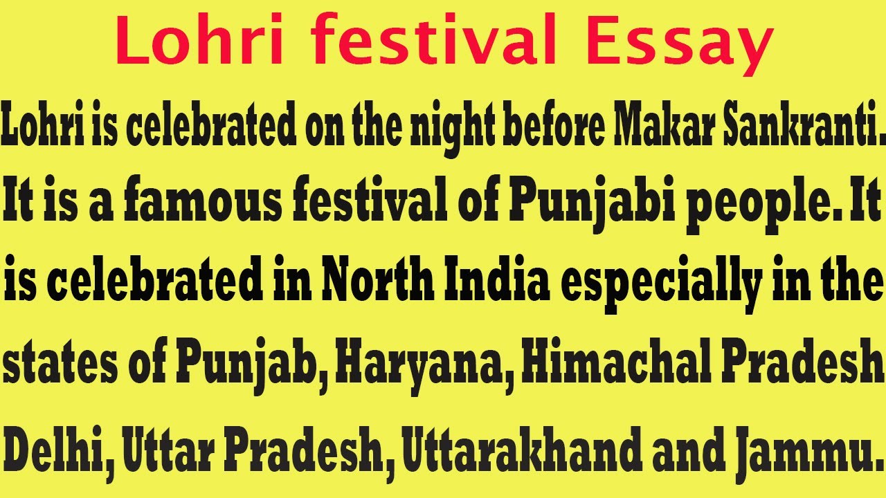 lohri essay in english 10 lines