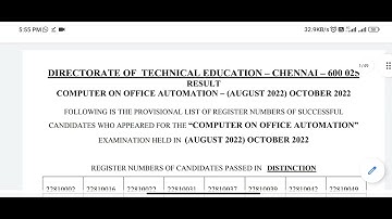 COA Exam Result 2022 | Computer on office automation result 2022