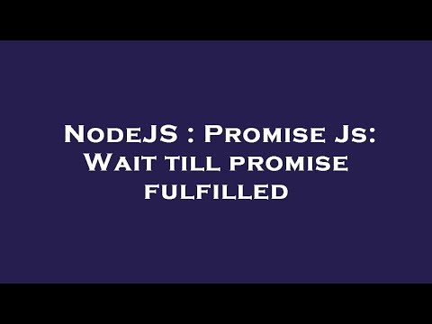 NodeJS : Promise Js: Wait till promise fulfilled