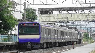 【E235系新津出場配給】EF64‐1032＋E235系1000番台J‐13編成　JR井野駅通過