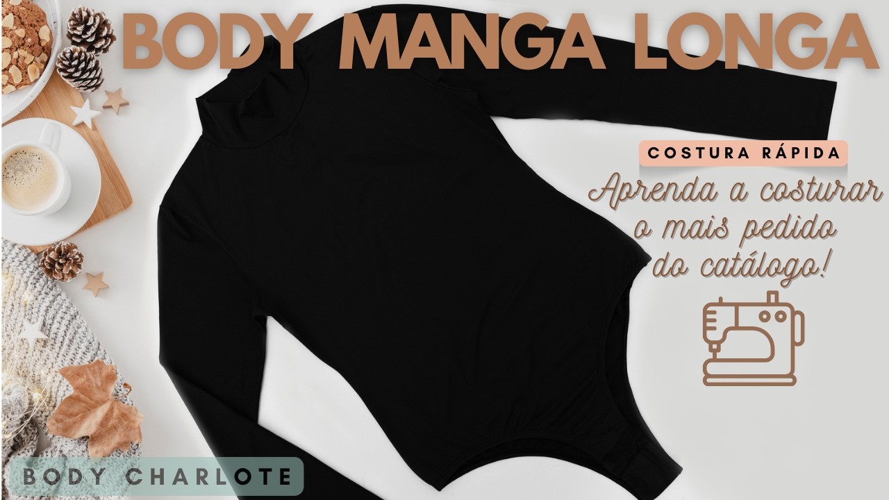 [TUTORIAL] PASSO A PASSO da COSTURA | BODY BÁSICO MANGA LONGA | DIY com MOLDE EM PDF