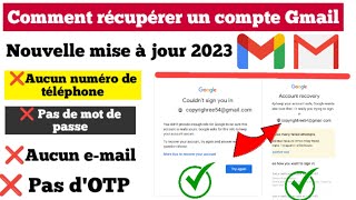 Comment récupérer un compte Gmail sans mot de passe ni numéro de téléphone 2023 | Recover Gmail