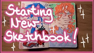 Let's Start a New Sketchbook! - Decorating The Cover + First Page