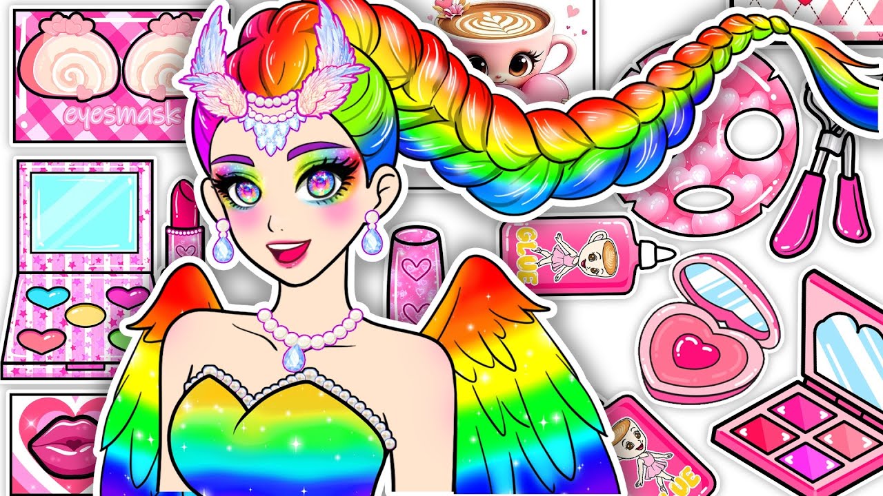 🌈Paper DIY🌈KPOP DEMON HUNTERS Rumi Colorful + Skincare + Makeup + School Fashion Blind Bag Unboxing