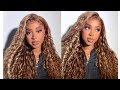Perfect Pre Colored Blonde Highlighted Wig Easy Curly Hair Instal #JuliaHair