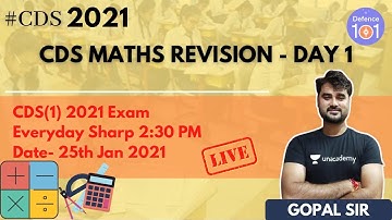 CDS Maths Revision - DAY 1 | Mathematics | Target CDS(1) 2021 | Gopal Sharma