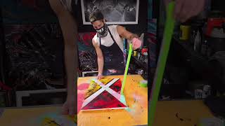 Spray Paint & Stencils - WILD ABSTRACT PAINTING #acrylicpaint #abstractart #graffiti #spraypaint