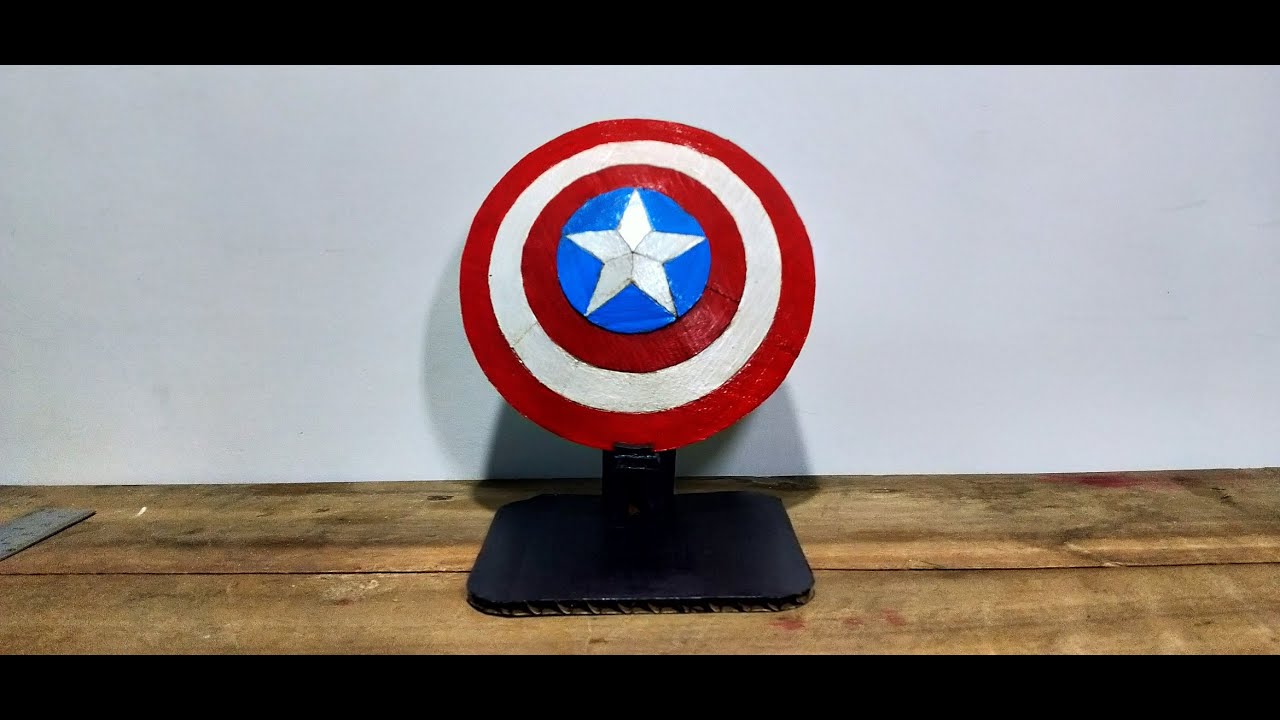DIY Mini Captain America Shield with a Stand - YouTube