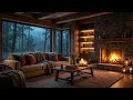 Cozy Cabin in Rainy Forest Night with Fireplace | Relaxing Rain Ambience for Sleep &amp; Study