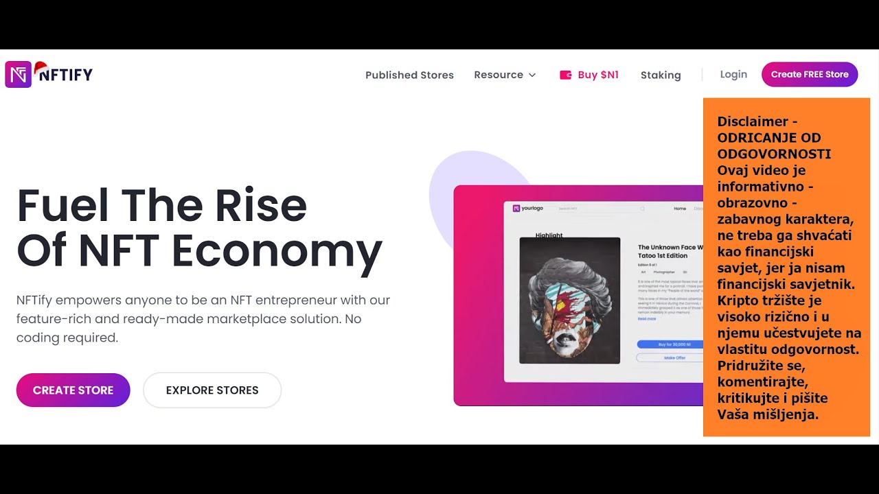 👍👉 IZRADI  svoj NFT Marketplace - NFTIFY.netwotk 👈👍