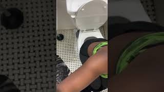 Ebony Farts On Toilet