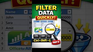 Excel Filter Shortcut 🔍 Ctrl + Shift + L | Excel Tips & Tricks Part 9 | OfficeForAll