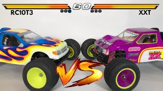 e189: VERSUS - LOSI XXT vs. Team Associated RC10T3 Stadium Truck Shoot Out...Who Wins