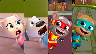 Talking Tom Time Rush Vs Hero Dash : Talking Angela Vs Hank Vs Super Tom Vs Super Ginger Gameplay