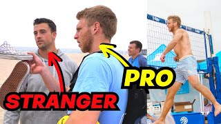 2 Pro Volleyball Players CHALLENGE Strangers on Beach