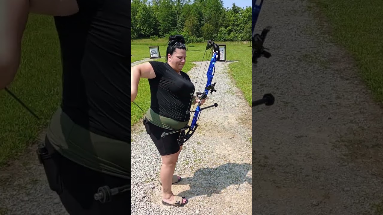 MY WIFES FIRST TIME SHOOTING A BOW🫣 