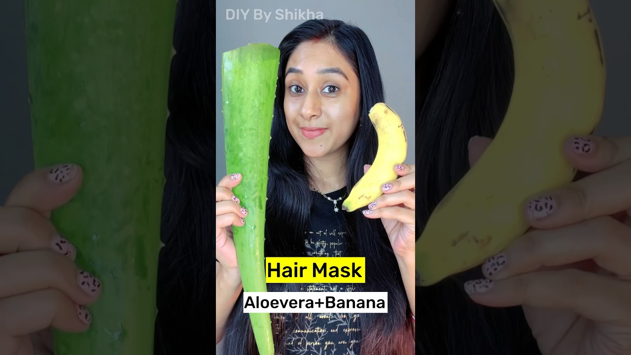 World's Best Hair Shine Mask| Banana aloevera hair mask for glass shine hair  #youtubeshorts - YouTube
