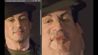 sylvester stallone one minute caricature  process