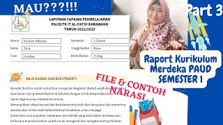 File & contoh Narasi Raport Kurikulum Merdeka PAUD smester I.TA 2022/2023 || TK ISLAM ALFATIH File & contoh Narasi Raport Kurikulum Merdeka PAUD smester I.TA 2022/2023 || TK ISLAM ALFATIH
