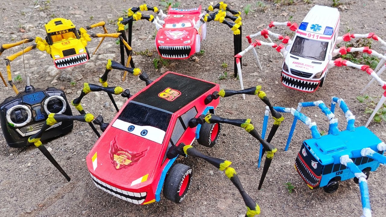 Upgrade RC Lightning McQueen Eater Tesla, Tayo Bus Eater, Ambulance