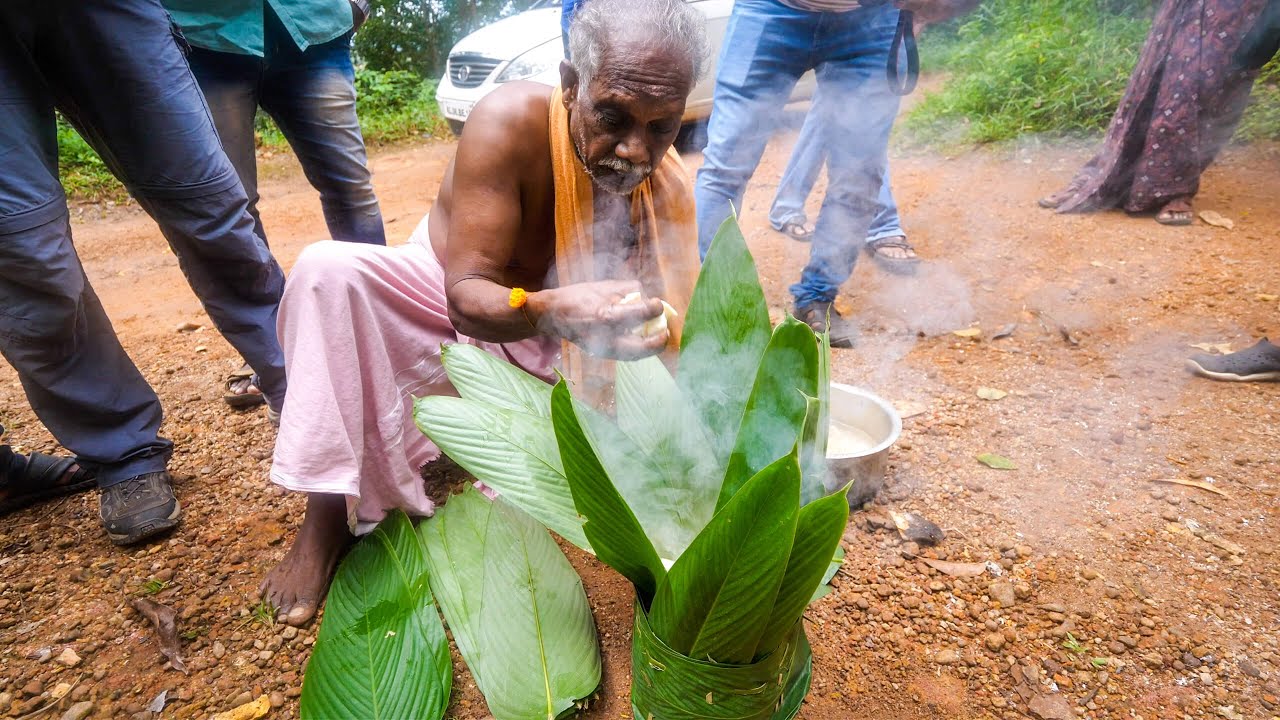 Rare TRIBAL FOOD in India!! Leaf Basket COOKING! | Kerala, India