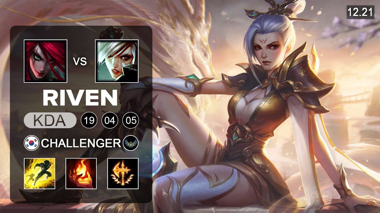 Riven vs Katarina Mid - KR Challenger - Patch 12.21 Season 12