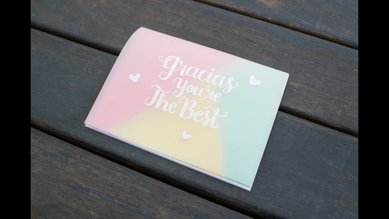 Panel de tintas con aplicador en Tarjeta de Agradecimiento paper mache