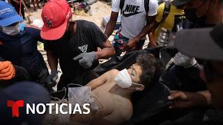 Padre e hijo son rescatados con vida tras cuatro días bajo los escombros | Noticias Telemundo Padre e hijo son rescatados con vida tras cuatro días bajo los escombros | Noticias Telemundo