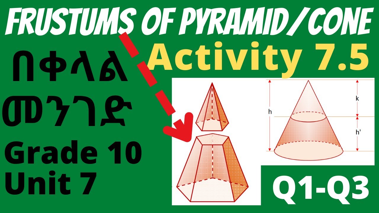 Activity 7.5 Frustums of Pyramids Cones Introductions Grade 10