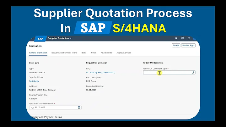 Supplier Quotation Process in SAP S/4HANA Fiori | Tutorial