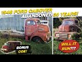 1948 Ford Cabover Farm truck! Abandoned for 40 years! Will it run?!? Bonus "Stubby Bob" footage!