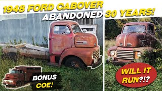 1948 Ford Cabover Farm truck! Abandoned for 40 years! Will it run?!? Bonus 'Stubby Bob' footage!