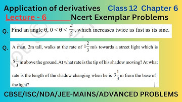 Ncert exemplar problems class 12 maths| Application of derivatives|Chapter 6|Solutions|#derivatives