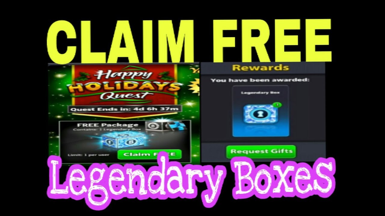 8 Ball Pool : Happy Holidays Quest 2 Happy New Year rewards | Free Legendary Box and Rare Box video.