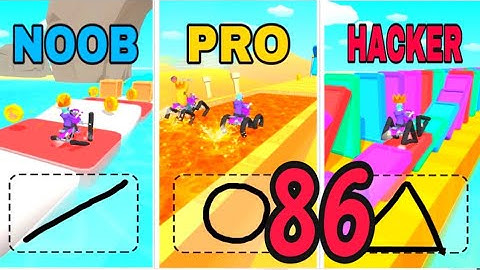 NOOB vs PRO vs HACKER in Scribble Rider ❤️ All Levels Gameplay, NEW Games iOS, Android