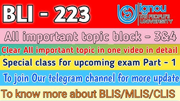 BLI - 223, Block - 3&4 | All important topic for tomorrow exam | Very important Lecture - 2