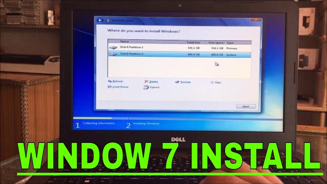 How To Install Window 7 With Cd Dvd On Dell Inspiron 15 5000 Series Laptop In Hindi Youtube