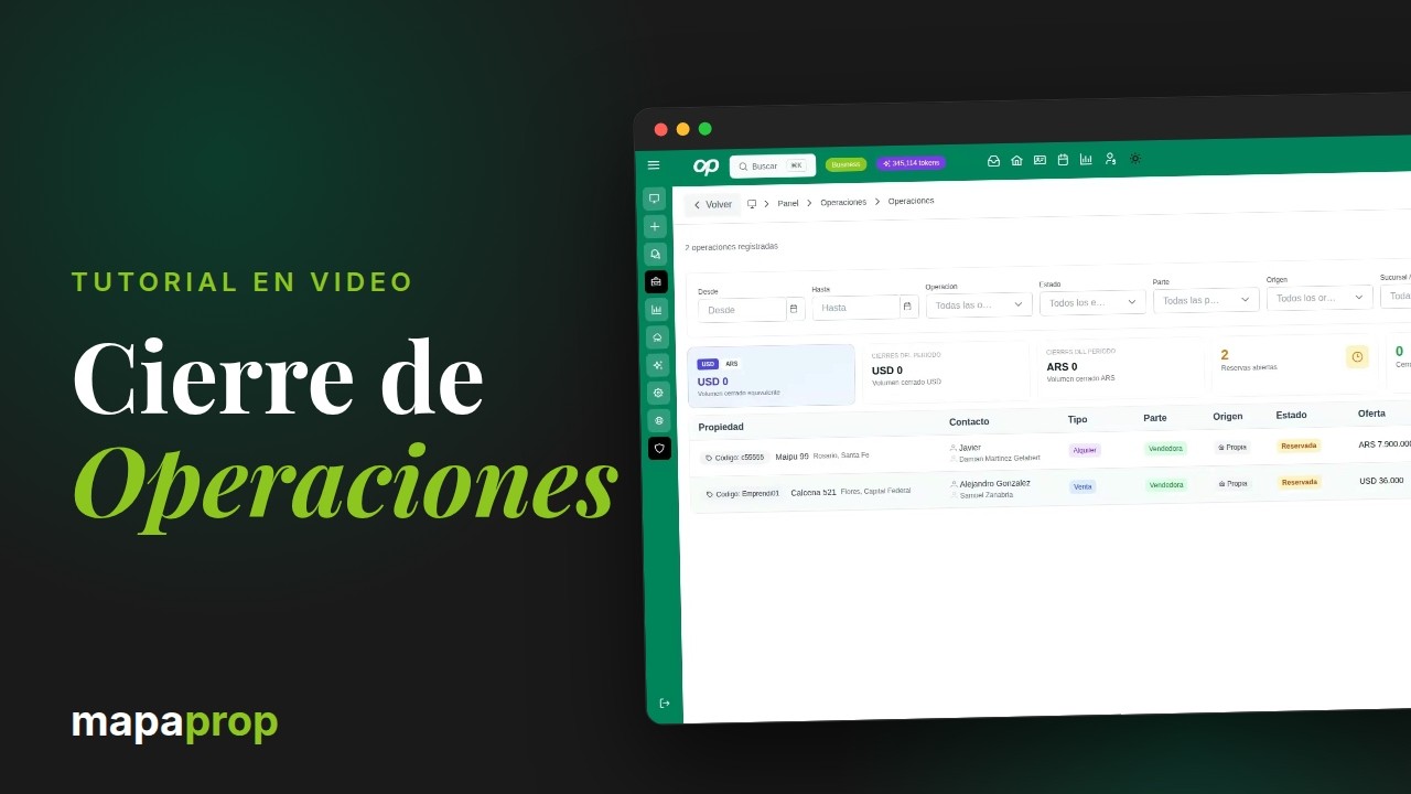 Cierre de Operaciones y Reportes (Mapaprop)
