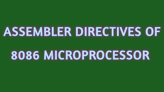 //Assembler Directives of 8086 microprocessor in Telugu//diploma//engineering//Suma study centre//