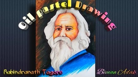 Rabindranath Tagore , Oil Pastel colour Drawing | step by step | for beginners.